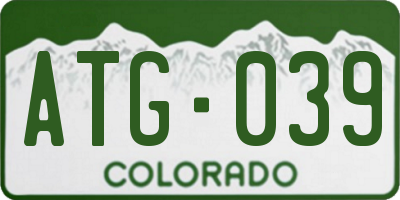 CO license plate ATG039
