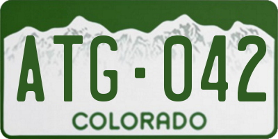 CO license plate ATG042