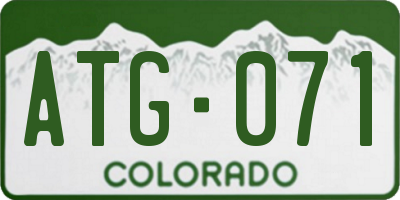 CO license plate ATG071