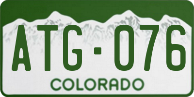 CO license plate ATG076