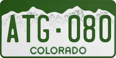 CO license plate ATG080