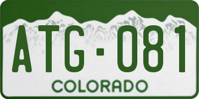 CO license plate ATG081
