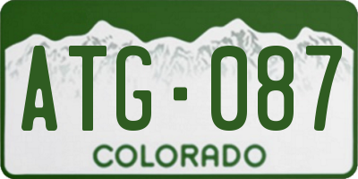 CO license plate ATG087