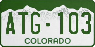 CO license plate ATG103