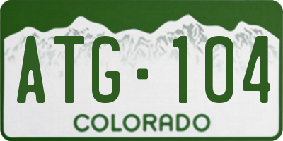 CO license plate ATG104