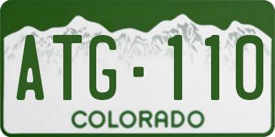 CO license plate ATG110