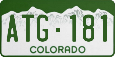 CO license plate ATG181