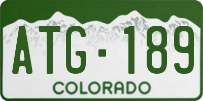 CO license plate ATG189