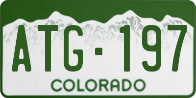 CO license plate ATG197