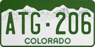 CO license plate ATG206