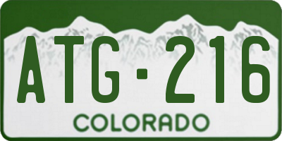 CO license plate ATG216