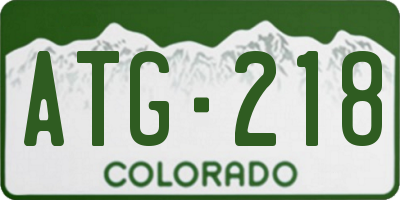 CO license plate ATG218