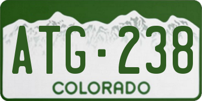 CO license plate ATG238