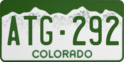 CO license plate ATG292
