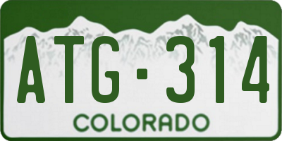 CO license plate ATG314