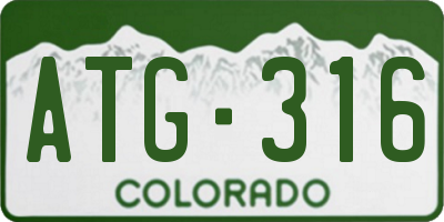CO license plate ATG316