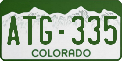 CO license plate ATG335
