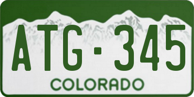 CO license plate ATG345