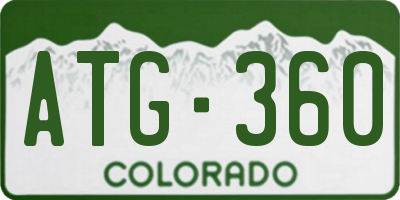CO license plate ATG360