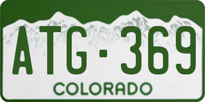 CO license plate ATG369