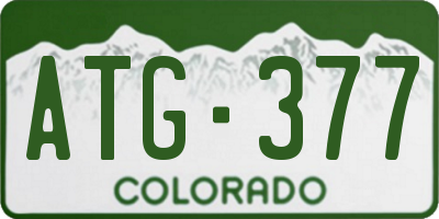 CO license plate ATG377