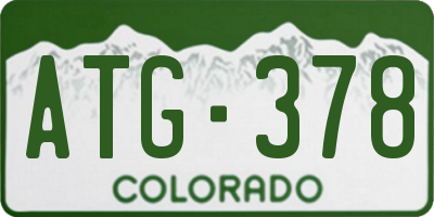 CO license plate ATG378