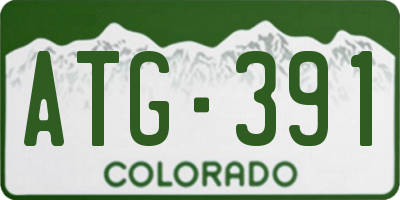 CO license plate ATG391