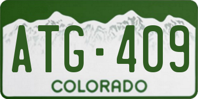 CO license plate ATG409