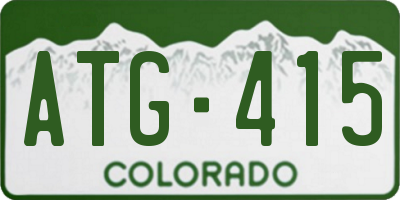 CO license plate ATG415