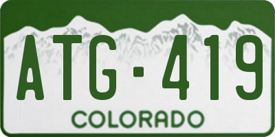 CO license plate ATG419