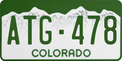CO license plate ATG478