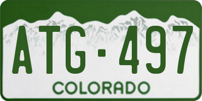 CO license plate ATG497