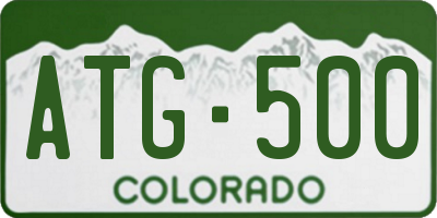 CO license plate ATG500