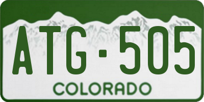 CO license plate ATG505