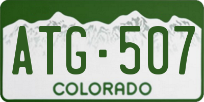 CO license plate ATG507