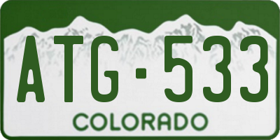 CO license plate ATG533