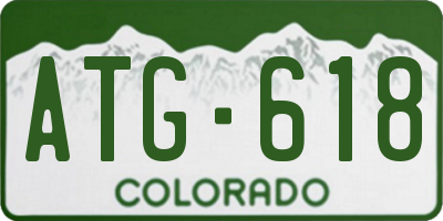 CO license plate ATG618