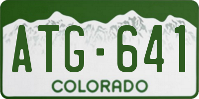 CO license plate ATG641