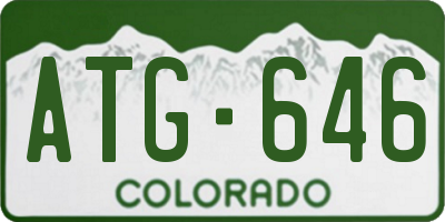 CO license plate ATG646