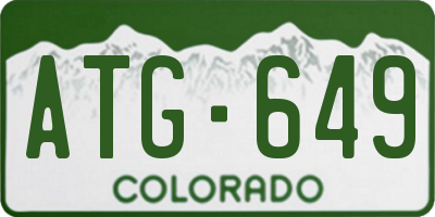 CO license plate ATG649