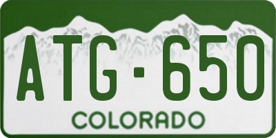 CO license plate ATG650