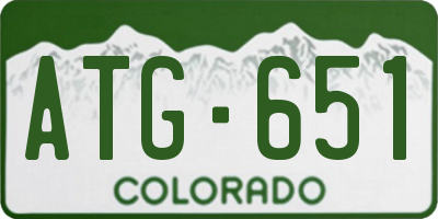 CO license plate ATG651