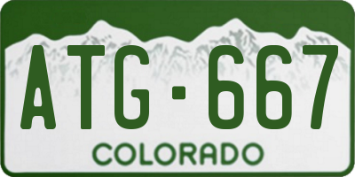 CO license plate ATG667