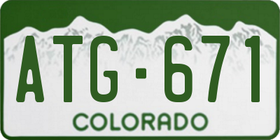 CO license plate ATG671