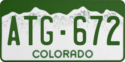 CO license plate ATG672