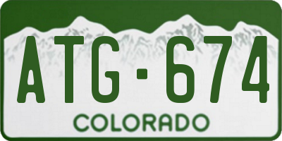 CO license plate ATG674