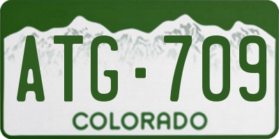 CO license plate ATG709