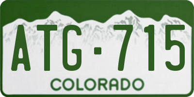 CO license plate ATG715