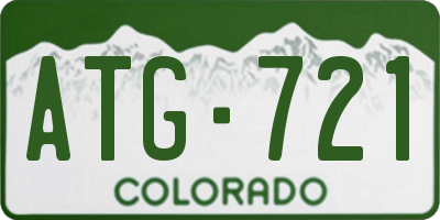 CO license plate ATG721