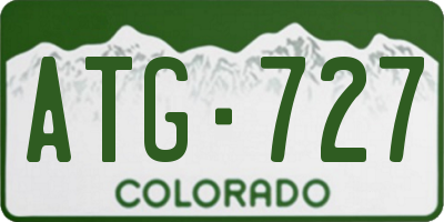CO license plate ATG727